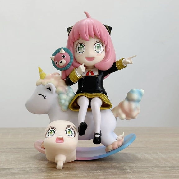 New SPY x Family, Anya Forger Ornaments Statue 15cm/5.9inch Anime Razzle Anya Cartoon Character Statue Desktop Collections Decorations Gift