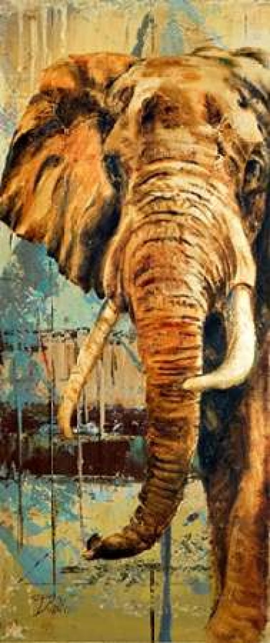 New Safari on Teal II Canvas Art - Patricia Pinto (10 x 20)