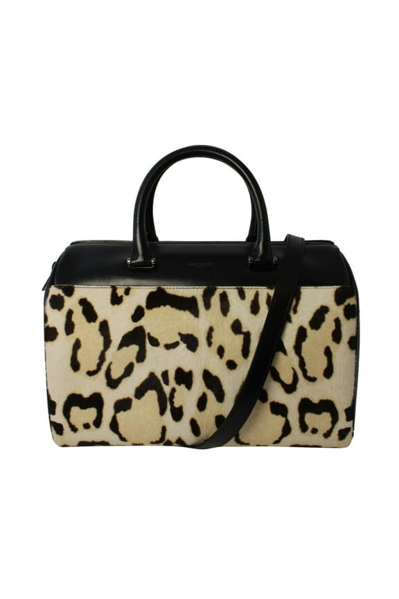 New Saint Laurent 12 Hour Calfskin Leather Pony Hair Duffle Bag 533480