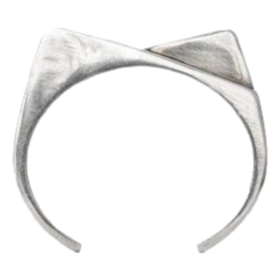 New Saint Laurent 2 Pentes Two-Slope Oxidized Silver Bracelet 582575