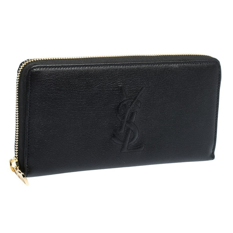 Saint Laurent Black Leather Belle De Jour Zip Around Wallet For
