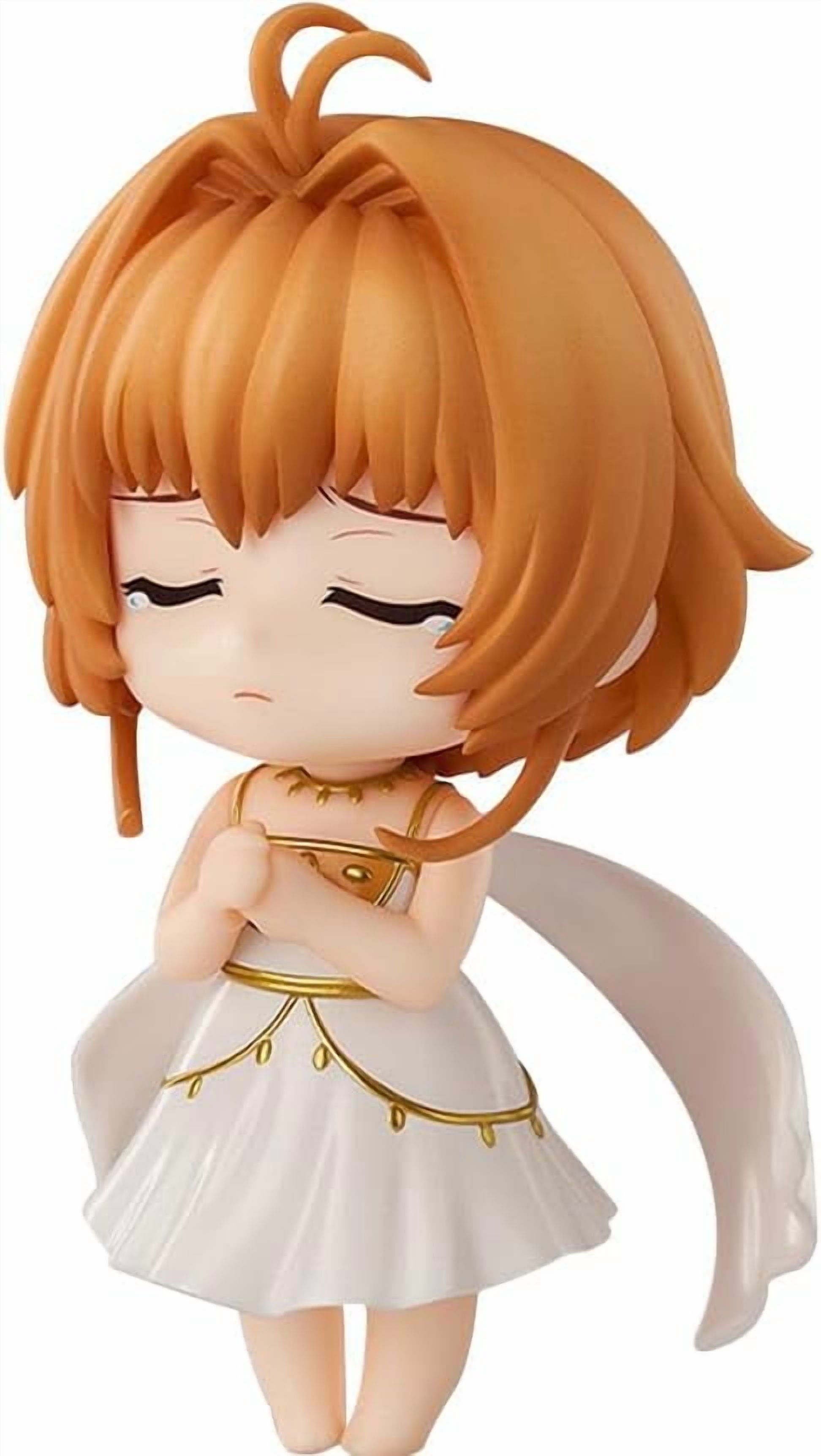 New Sakura‌ Figure, Q Version Replacement Face Kinomoto Sakura‌ Action Figures 10cm/3.9inch Character PVC Collectible Handicrafts for Anime Fans Gift