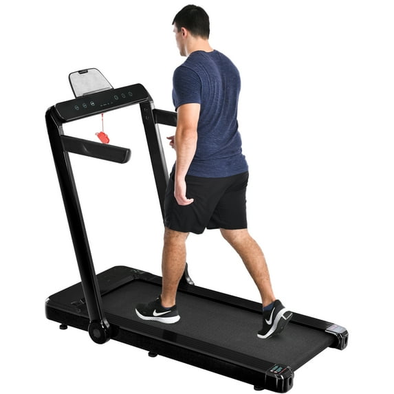 New Sale! FUN Treadmill 2-in-1 Folding Treadmill Under Desk Walking Treadmill for Home with Foldable Handrail Wide Tread Belt Super Slim Mini Quiet Treadmill with Smart Remote Control and Workout App