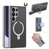 thumbnail image 1 of New for Samsung Galaxy S21 Ultra Case with Built-in Screen Protector, Magnetic Adsorption Metal Bumper with Safety Lock 360 Full Body Shockproof Mag Safe Stand Glass Cover,Silver, 1 of 13