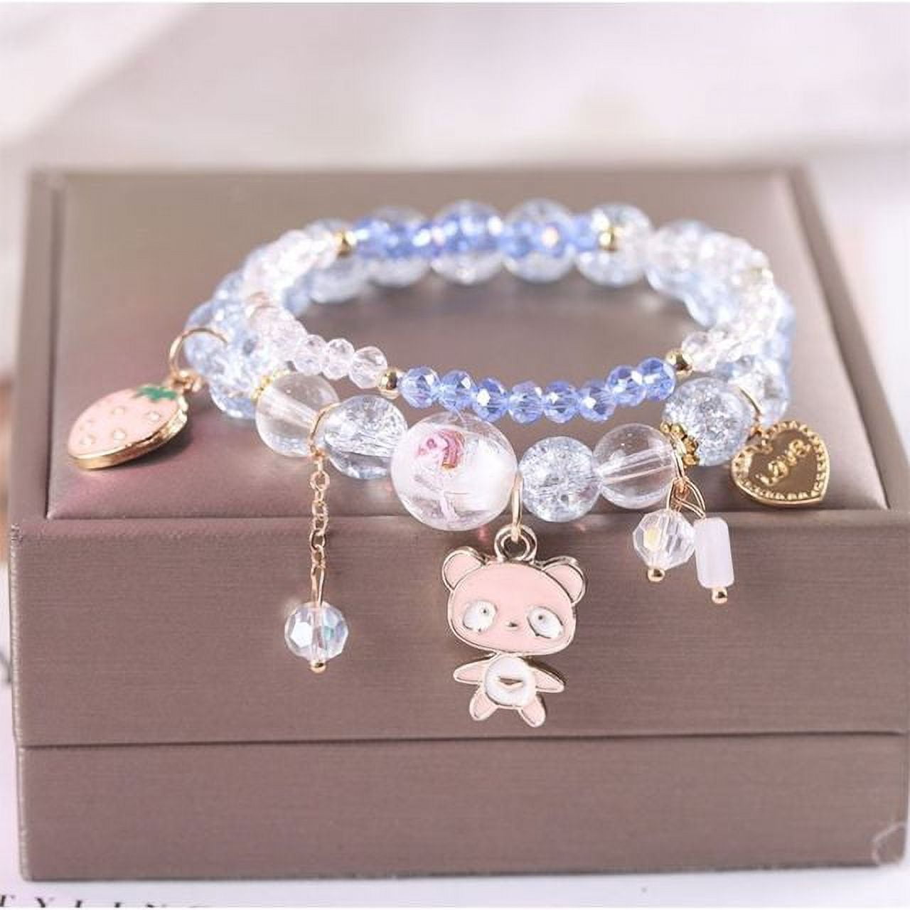Takara Tomy Anime Kawaii Sanrio Hello Kitty Bracelet Charms Metal Beads Making Kit Kids Gift Jewelry Accessories, Girl's, Size: One size, Grey