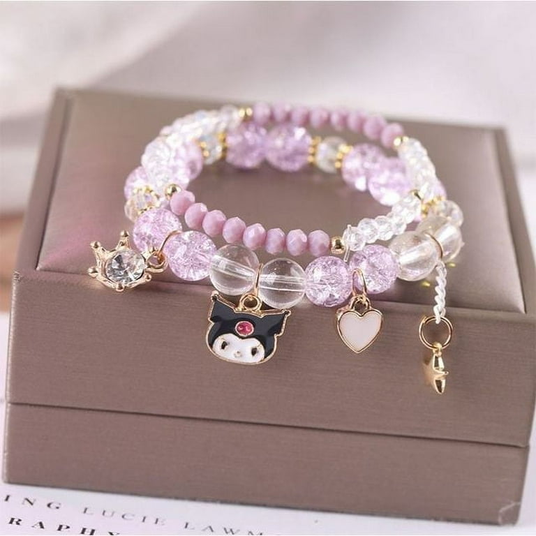 Sanrio Hello Kitty Kuromi Bracelet Cute Anime Bangle Jewelry Charm Kawaii  Cartoon Originality Diy Accessory Birthday Girl Gift