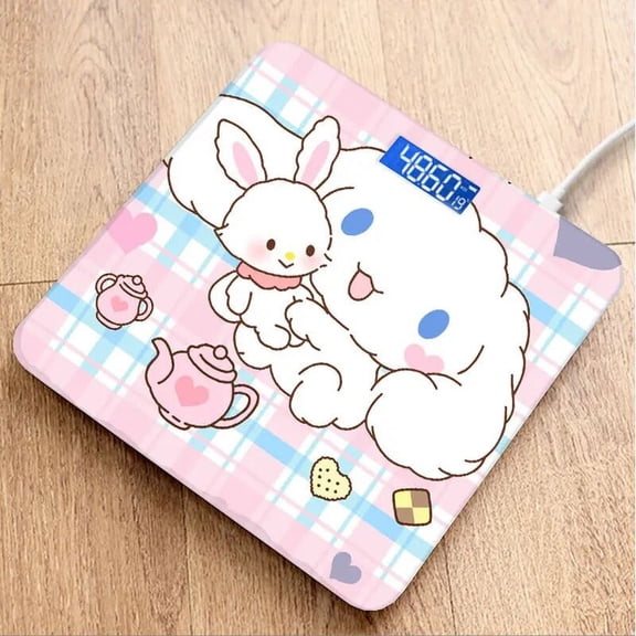 New Sanrio Cinnamoroll Body Scale Glass Smart Electronic Scales Usb Charging Lcd Display Body Weighing