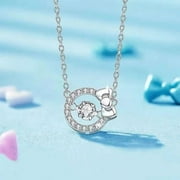 HONGLI New Sanrio Cinnamoroll Bracelet Necklace Ring Ear Pendants Set Kawaii Fashion Exquisite Charm Jewelry Girl‘s Birthday Gift