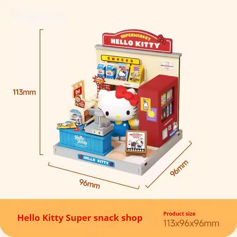 New Sanrio Family Cute Store Manager Series Assembling House Model Toys ...