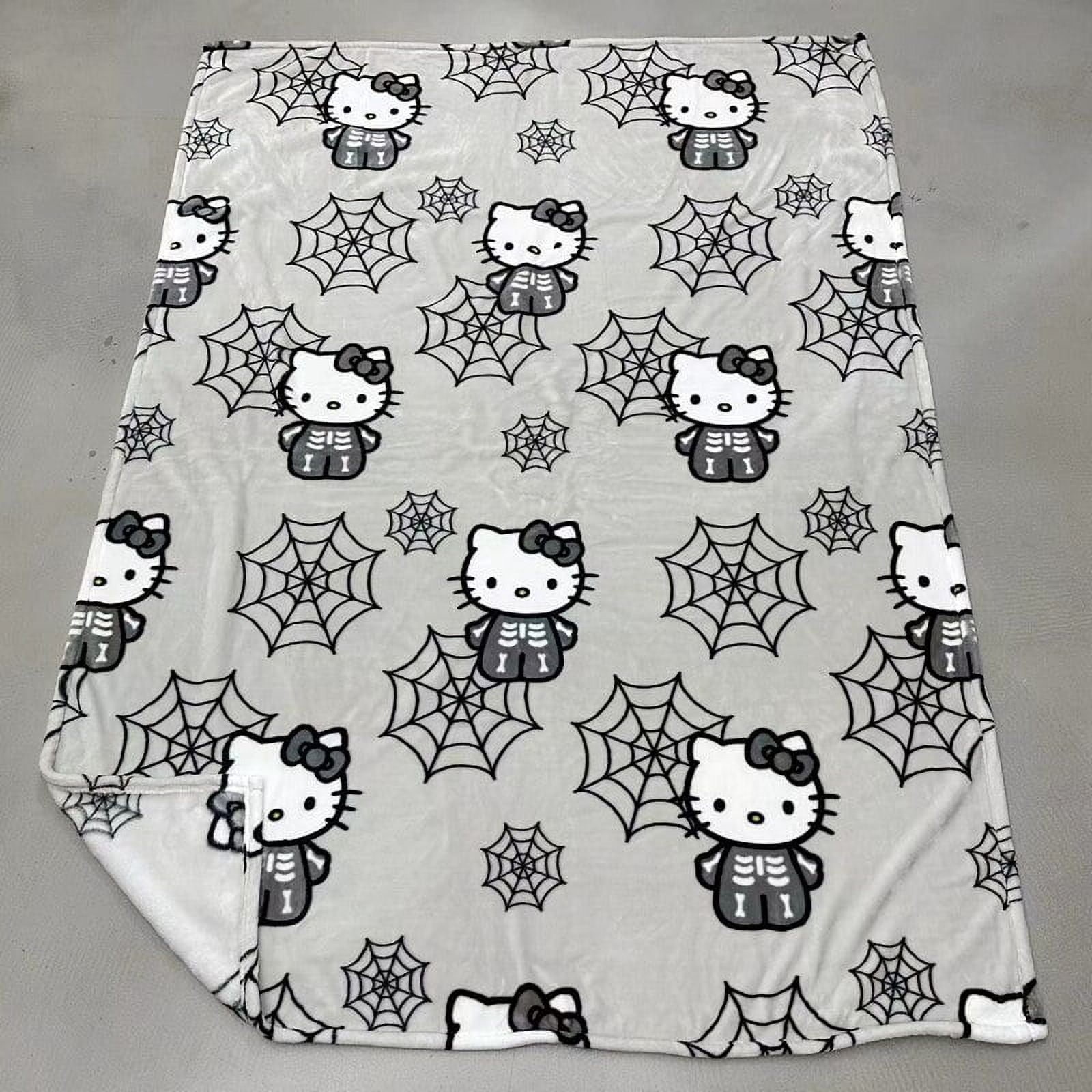 New Sanrio Halloween Blanket Ghost Hello Kitty Plush Flannel Blanket Cartoon Cotton Sofa Throw Blanket Bed Sheet Halloween Gift