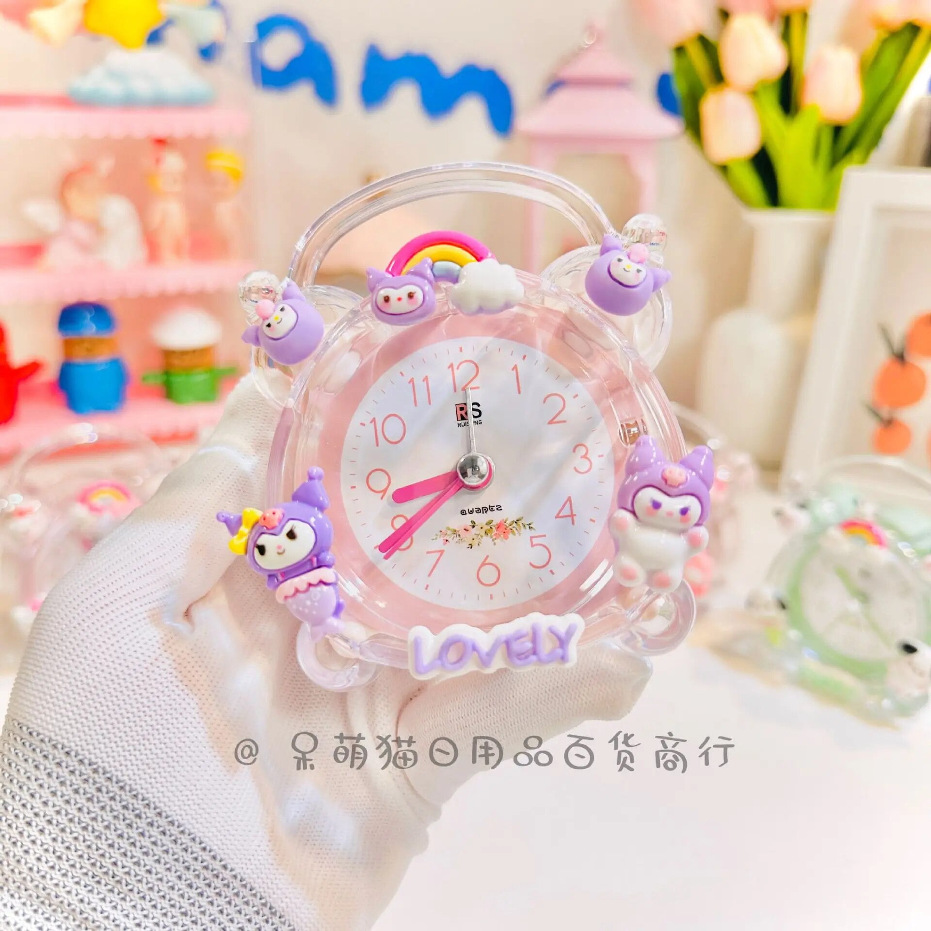New Sanrio Hello Kitty Alarm Clock Anime Figure Y2K Girls