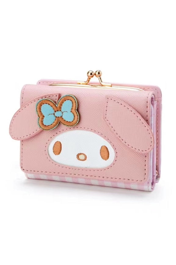 New Sanrio Hello Kitty Cute Wallet New Women'S Wallet Pink Girl Heart Jade Guigou Short Lock Wallet Card Bag