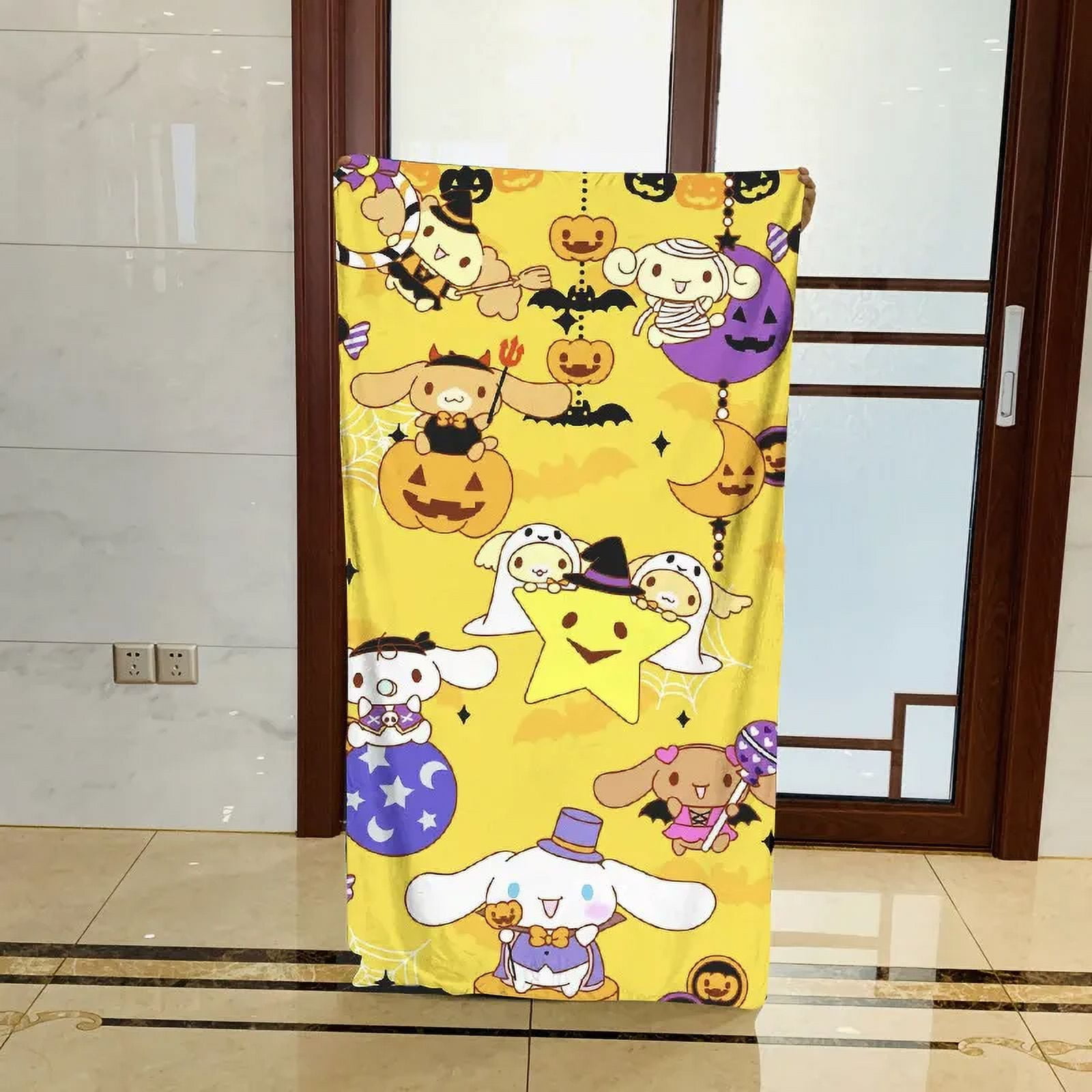 New Sanrio Hello Kitty Halloween Ghost Plush Blanket Kawaii Anime