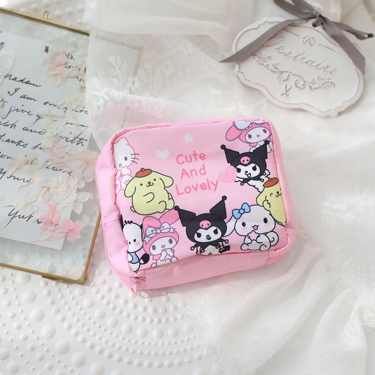 Sanitary Napkin Storage Pouch - Portable Cute Canvas Pouch For Feminine Hygiene, Travel, Or As A Coin Purse