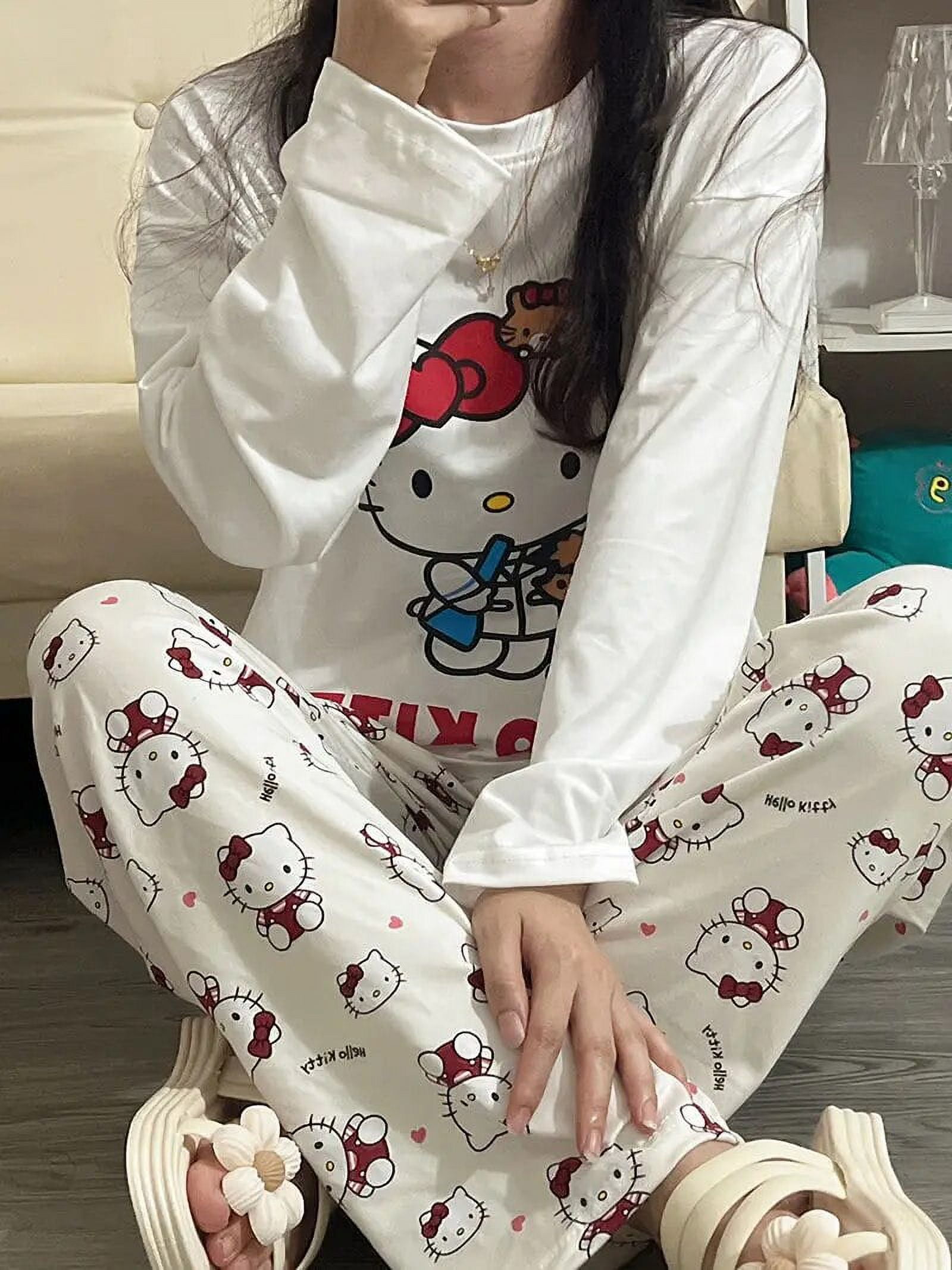 New Sanrio Hello Kitty Women's Pajama Set Y2K Autumn New Print Home