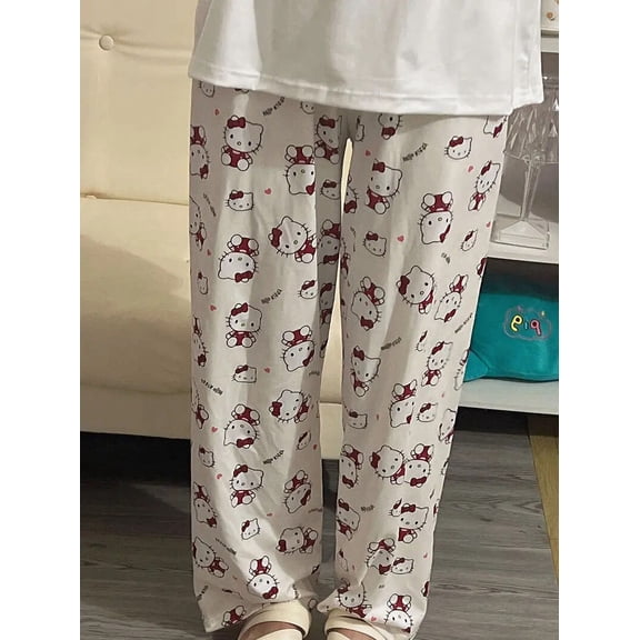New Sanrio Hello Kitty Women's Pajama Set Y2K Autumn New Print Home Pajama Casual Outwear Pants Long Sleeve Pajama Clothing Gift