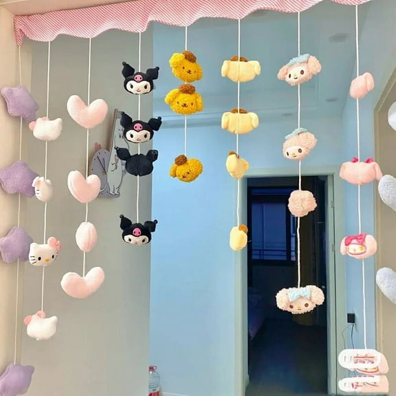 New Sanrio Kawaii Hello Kitty Kuromi My melody Door Curtain Cute Bathroom Decoration Bedroom Curtain Accessories Household Goods