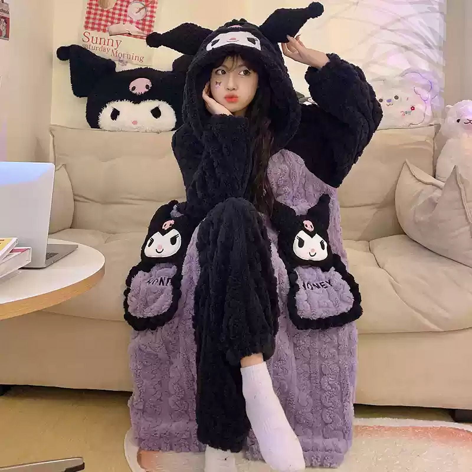 New Sanrio Kuromi Cinnamoroll Pochacco Melody Pajama Women'S Fallwinter ...