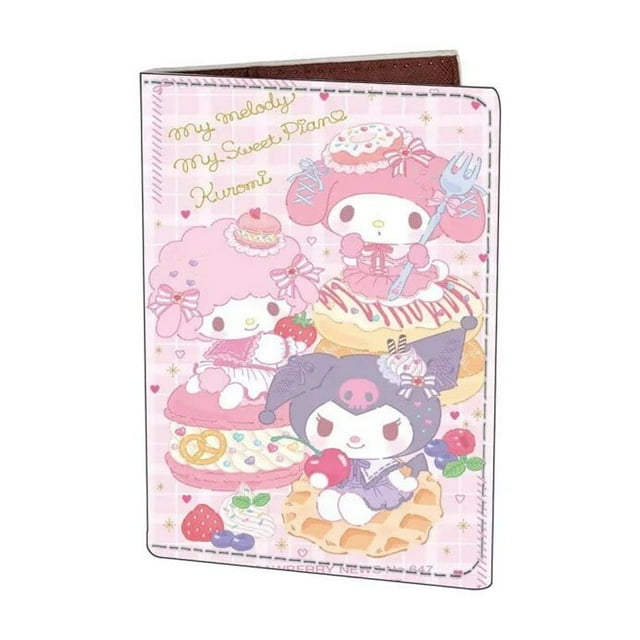 New Sanrio Passport Cover Hello Kitty Melody Kulomi Cartoons Print PU Protective Case Portable