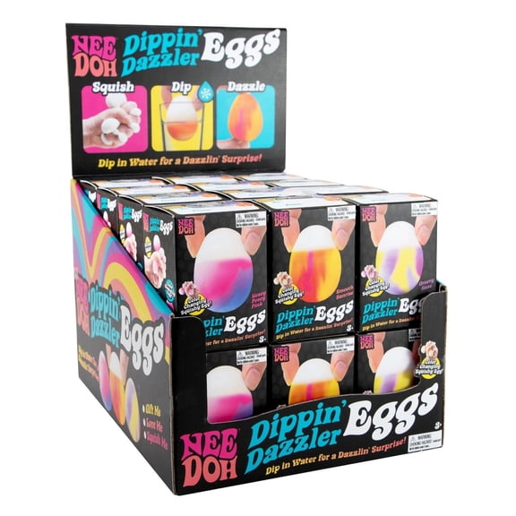 New Schy-lling ANee-Doh Dippin Dazzler - Sensory Squeeze Egg ,Stress Egg Squishy Toys, Changes Color
