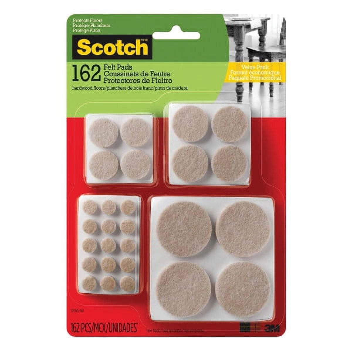 Scotch Beige Felt Furniture Pads Value Pack, 162 Pieces