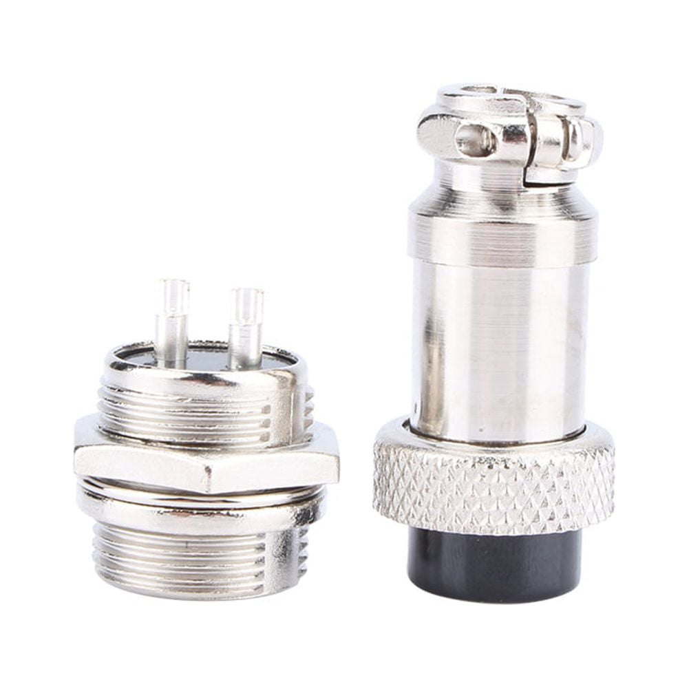 Connecteur électrique Aviation GX16 3 Broches à Vis - Portable, Argenté, Métal, 5A, Pour Applications Robustes