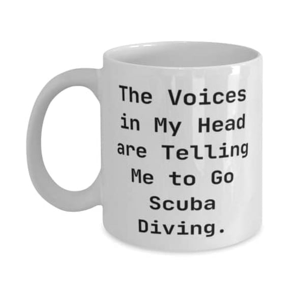New Scuba Diving Gifts, The Voices in My Head are Telling Me to Go Scuba Diving, Unique Birthday 11oz Mug From Friends, Scuba diving gear, Scuba diving equipment, Scuba diving wetsuit, Scuba