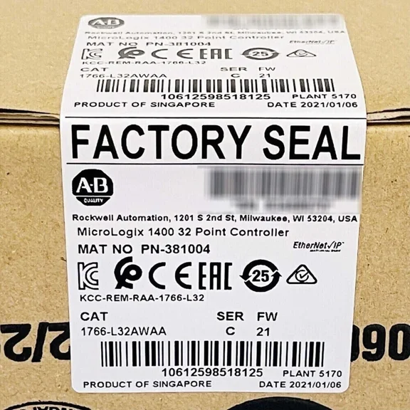 New Sealed Allen Bradley 1766-L32AWAA MicroLogix 1400 32 Point Controller