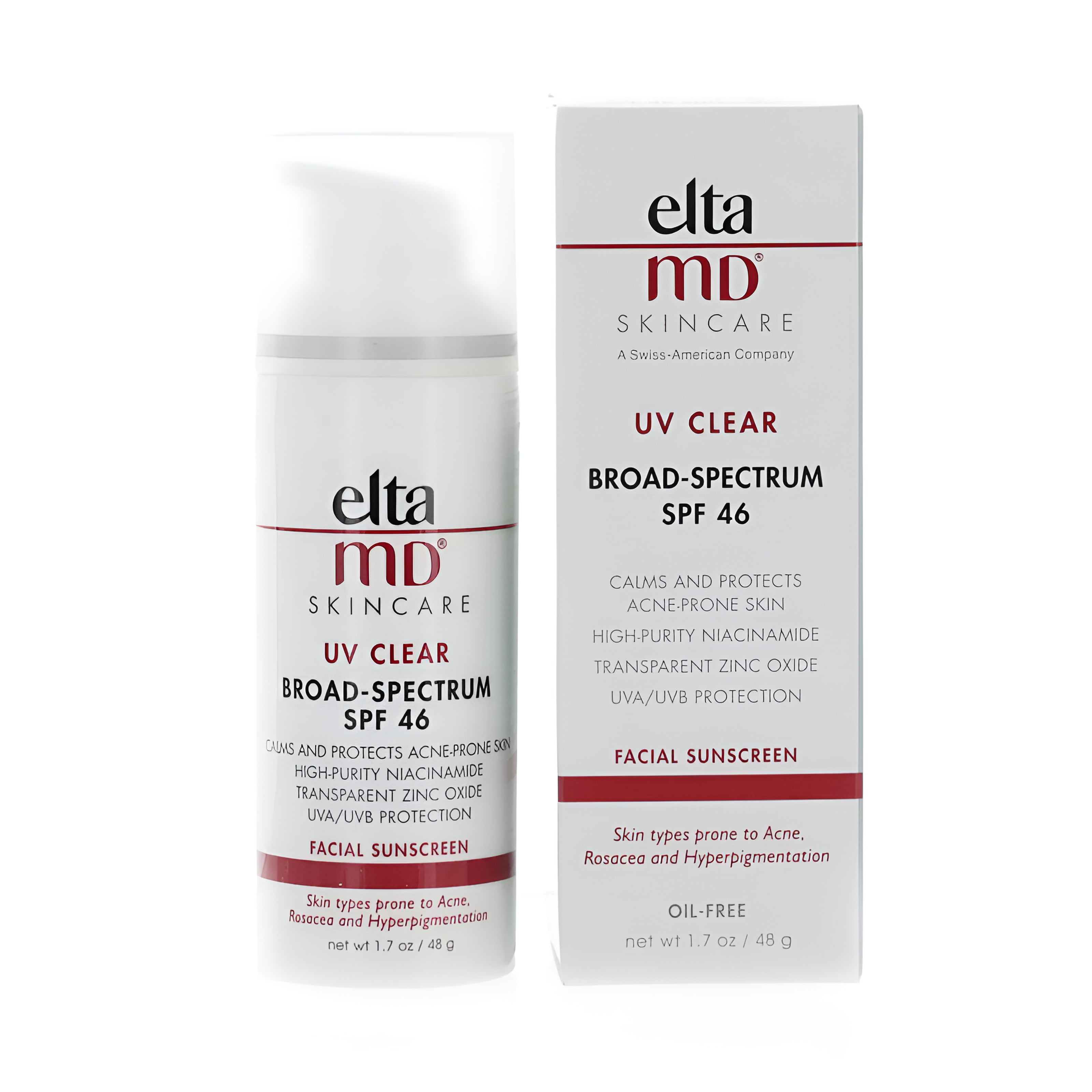 New Sealed Elta_M-D_UV Clear Broad Spectrum SPF 46 Facial Suncreen 1.7 oz/ 48 g EXP 07/26