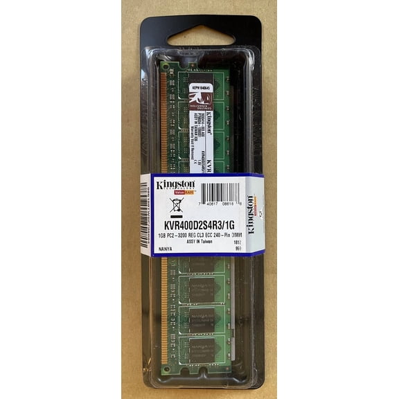 *New Sealed* Kingston Kvr400D2S4R3/1G Pc2-3200 Ddr2-400 1Gb Ecc Reg For Server