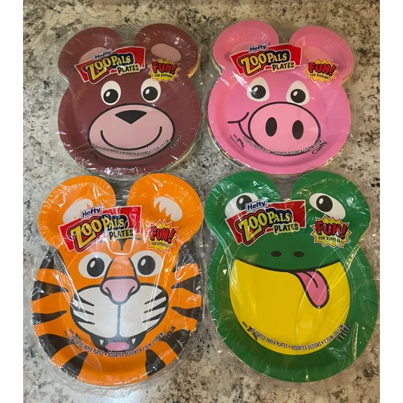 New Sealed Zoo Pals Hefty Paper Plates Party Edition 2023 - 15 Count (1 Pack)