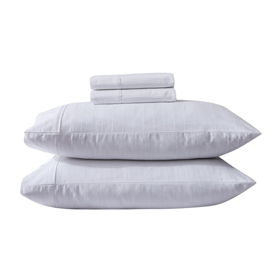 New Season Naturally Yours - 100% Jacquard Cotton Bed Sheets - 600 Thread Count Multi Stripe - Sateen Weaved Silky-Smooth Feel 4 Piece Bed Sheets Set - 15 inches Deep Pocket