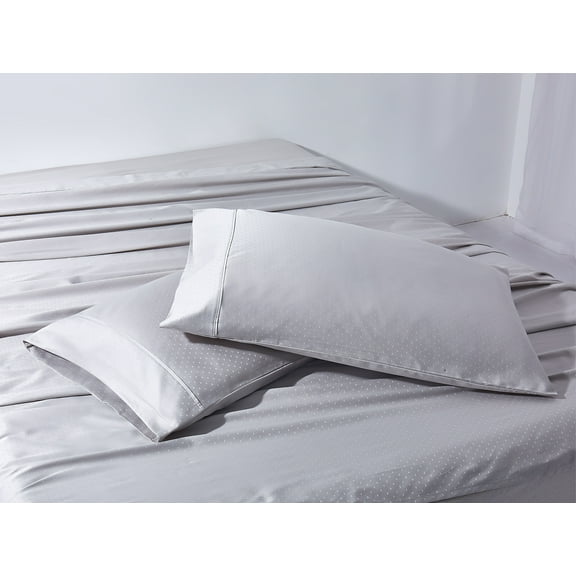 New Season Naturally Yours - 100% Jacquard Cotton Bed Sheets - 600 Thread Count Pindot - Sateen Weaved Silky-Smooth Feel 4 Piece Bed Sheets Set - 15 inches Deep Pocket