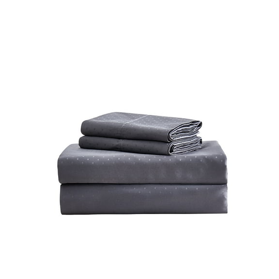 New Season Naturally Yours - 100% Jacquard Cotton Bed Sheets - 600 Thread Count Pindot - Sateen Weaved Silky-Smooth Feel 4 Piece Bed Sheets Set - 15 inches Deep Pocket