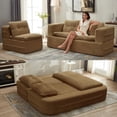 thumbnail image 1 of New Sectional Sleeper Sofa with Pull Out Couch Bed - Convertible Plush Corduroy Cloud Couch Comfy Modular Couches for Living Room Apartment, 1 of 9