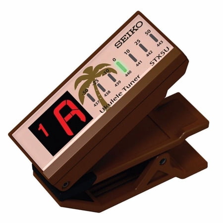 New Seiko Model STX5UCE Clip-On Adjustable Ukulele Tuner, Brown