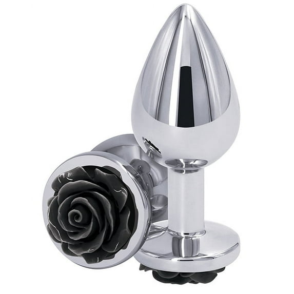 New Sensations Novelties, Rear Assets Rose Anal Plug - Medium - Black