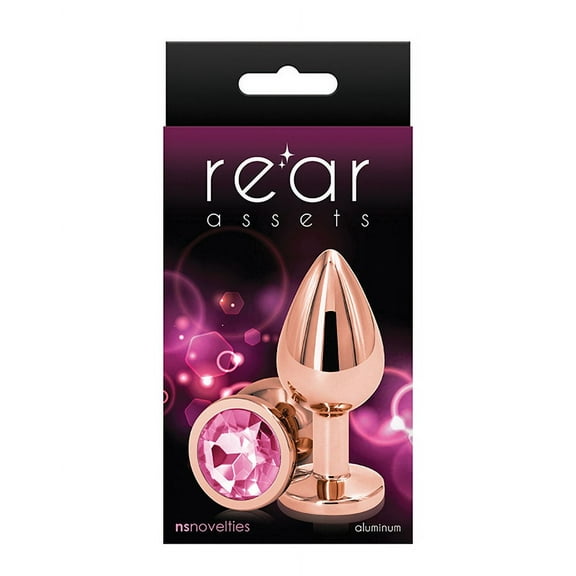 New Sensations Novelties Rear Assets Rose Gold Anal Plug Medium Pink