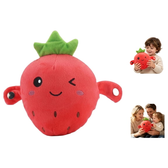 New Sensor Music Doll Stuffed Doll Fruit Shape Happy Interaction Touch Sensitive Rich Sound Entertainment 4 Modes Parent-Ch---ild Interaction Fruit Sensor Beat Plush(Strawberry)