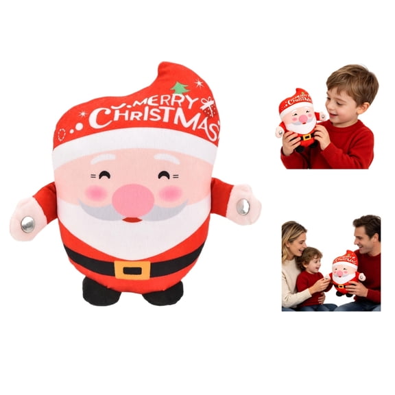 New Sensor Music Doll, Stuffed Doll Fruit Shape Happy Interaction Touch Sensitive Rich Sound Entertainment, 4 Modes, Parent-Ch---ild Interaction Fruit Sensor Beat Plush(Santa)