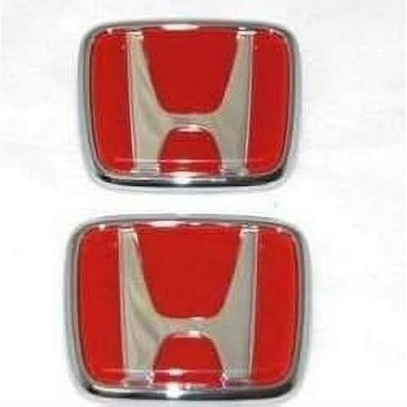 New Set of 2 1x  Front Red Logo Emblem Decal + 1pc Back Rear Red Emblem Fit for 00-09 Honda S2000 S2k Ap1 Ap2