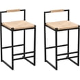 thumbnail image 1 of New Set of 2 Bar Stools with Back Paper Rope Woven Counter Height Dining Chairs for Kitchen, Home (Paper Rope with Back), 1 of 7