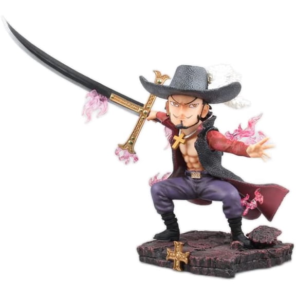 New Seven Warlords of The Sea Dracule Mihawk 17cm/6.6inch Character Anime Statue Figure Desktop Ornament Popular Decorations Fan Souvenirs Creative Gift Collection
