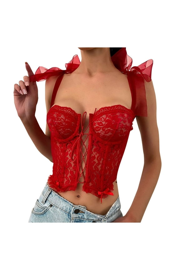 New Sexy Fashion Lace Lingerie Floral Lace Tie Shoulder Underwire Bra Underwear Sleepwear Lingerie Underwear