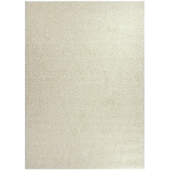 New Shaggy Collection Solid Color Shag Rug Different Color Options Available (Ivory, 4'x5'3")