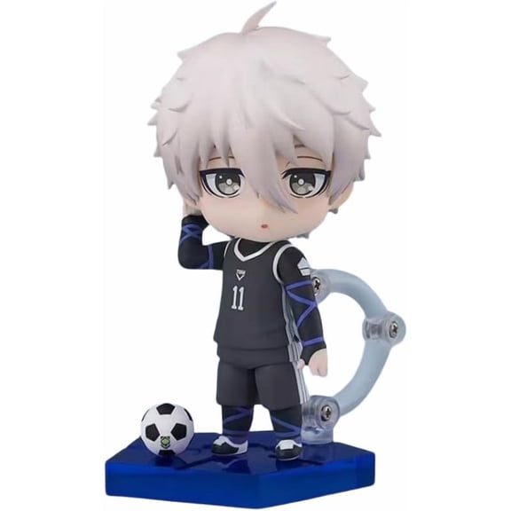New Shinji Kise,Nagi Seishiro,Mikage REO,Itoshi Rin Figure, Movable q Version Replacement face Figurine 10cm/3.9inch PVC Model Statue Decoration Gifts (b)