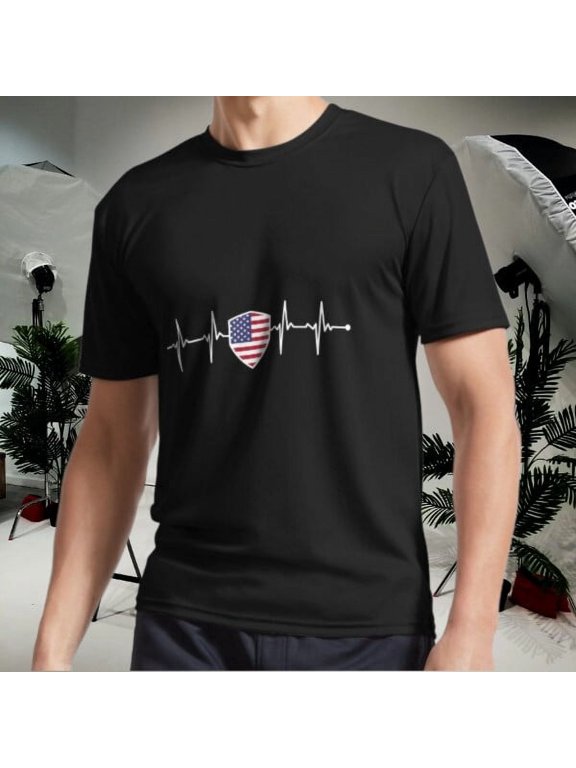 New Shirt USA America Flag Active T-Shirt Funny Size S to 5XL
