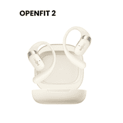Shokz OpenFit 2 Open-Ear Headphones, Premium DualBoost  Audio, Comfortable Earbuds with Soft Earhooks, 48H Playtime, IP55 Water-Resistant, USB-C Fast Charging, Beige