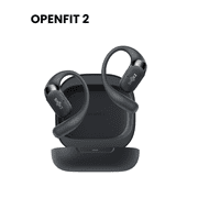 Shokz OpenFit 2 Open-Ear Headphones, Premium DualBoost  Audio, Comfortable Earbuds with Soft Earhooks, 48H Playtime, IP55 Water-Resistant, USB-C Fast Charging, Black