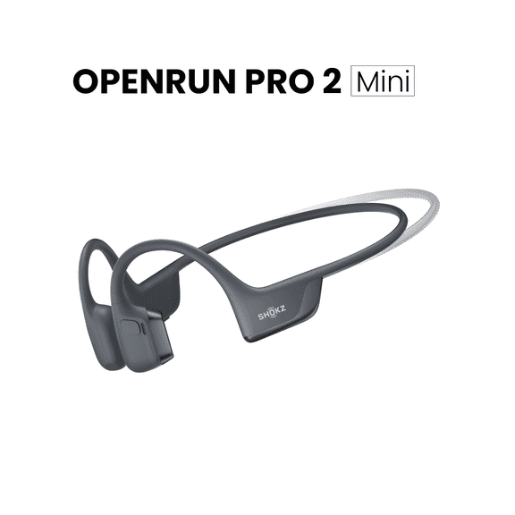 Open Box New Shokz OpenRun Pro 2 Mini- Open-Ear, Bone Conduction Sport Headphones - Sweat Resistant, Workout Headphones with 30ft Bluetooth - Secure, Comfortable Fit - Deep Bass and Smart Mic (Black)
